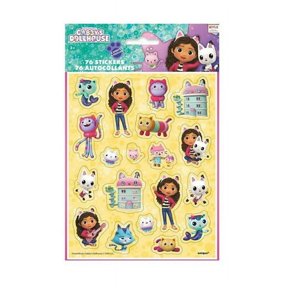 Gabby's Dollhouse Stickers 76 Stickers Favors Party Supplies