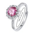thumbnail image 3 of BNNG Silver Rings for Women Adjustable Rings Various Finger Open Rings Round Birthstone Rings for Women Promise Band Rings Jewelry Gifts for Birthday Christmas Mother`s Day, 3 of 5