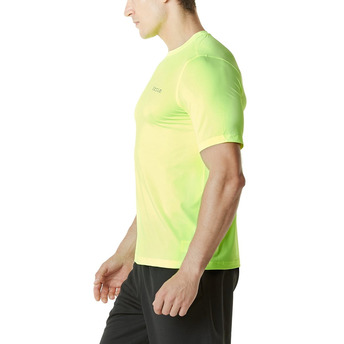 TSLA Tesla MTS04 HyperDri Short Sleeve Athletic T-Shirt Solid Neon Yellow