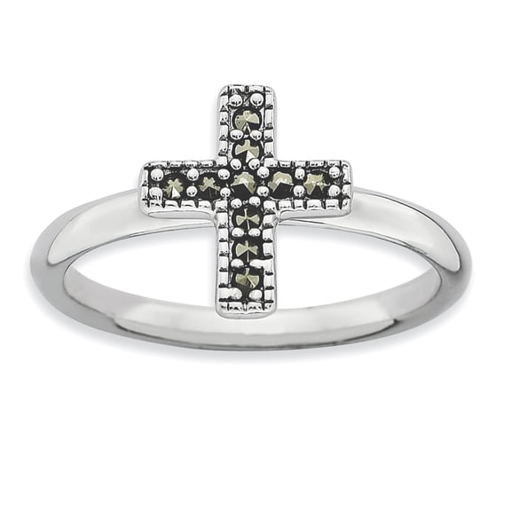 Marcasite Sterling Silver Cross Ring