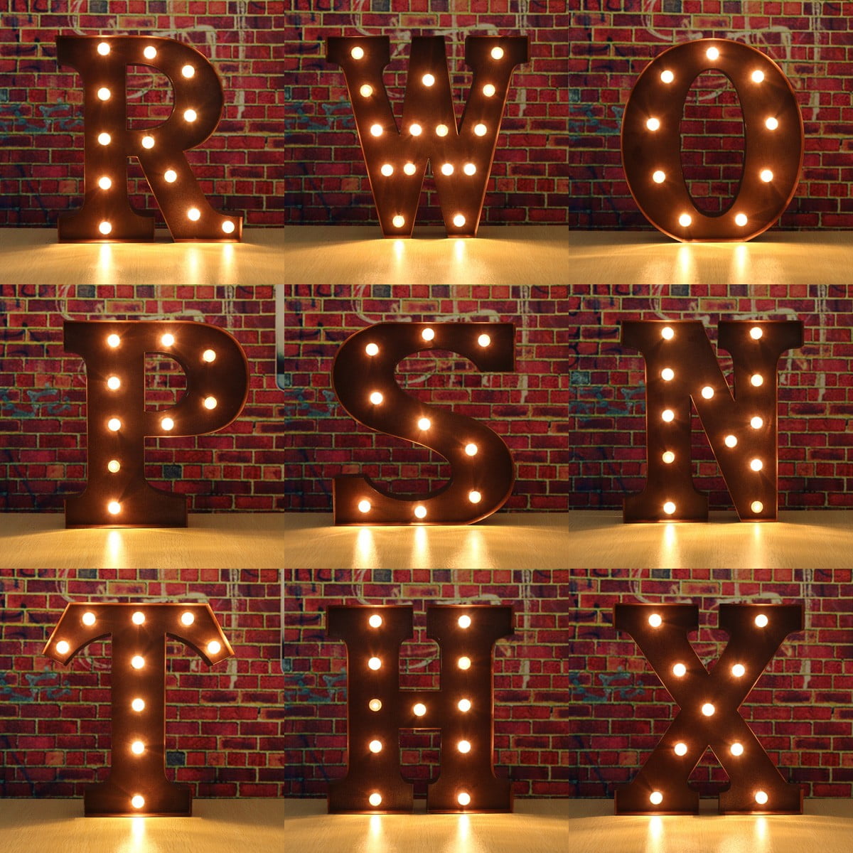 9inch Marquee Letter Lights Vintage Circus Style Alphabet Light Up