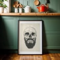 thumbnail image 6 of The Beard's Not Dead - Illustration Skull Gothic Creepy Line Art Anatomy Black Framed Wall Art Print 20 x 30 inches, 6 of 8