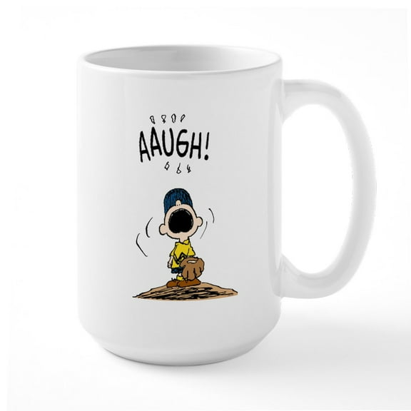 CafePress - Baseball Aaugh! Large Mug - 15 oz Ceramic Large White Novelty Mug