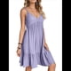 thumbnail image 2 of Vestido de Verano para Mujer 2025, Sin Mangas, con Tirantes Finos y Cuello en V, Informal, Estilo Swing. Púrpura XL, 2 of 8