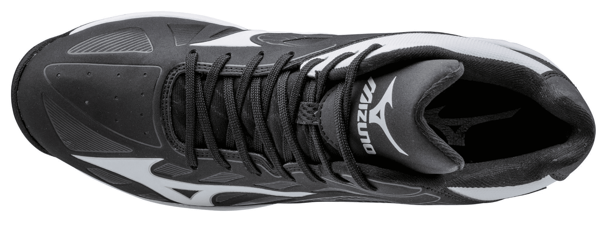 Mizuno Men's 9-Spike Advanced Erupt 3 Mid Baseball Turf Shoe, Size 7.5, Black-White (9000)