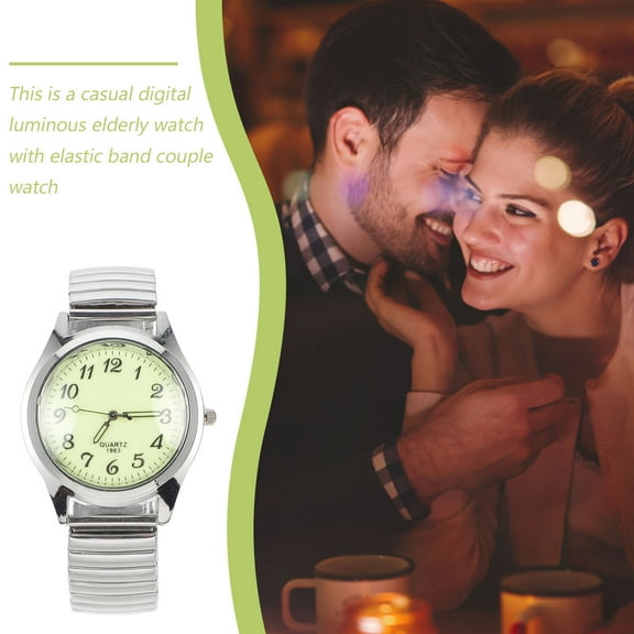 LOLIPPYY Plated Elderly Digital Expansion Band Watch with Glow in Dark Feature and Hypoallergenic Material