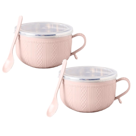 2PCS Mug Meals with Lids, Ceramic Soup Mugs with Snap-On Covers, Microwave-Safe Cups for Stews, Coffee, Hot Chocolate, Holiday Gift for Family Dinners