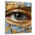thumbnail image 2 of Designart "Yellow and blue woman eye expressionism IV In Blue"Eye Metal Wall Art Blue Modern Living Room Wall Art, 2 of 6