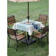 thumbnail image 4 of Outdoor Tablecloth with Umbrella Hole for Patio/Picnic/Party/Camping, Nautical Coastal Waterproof Table Cloth Square Cover Washable, Summer Marine Coral Starfish Conch Blue (54"x 54"), 4 of 8