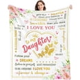 thumbnail image 1 of LHSHID Gift for My Daughter Blanket from Mom Dad as Birthday Present I Love You Letter to Her Ultra Soft Flannel Fleece Light Weight Bed Throw 40"x50", 1 of 7