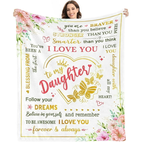 Daughter Gifts Blanket Daughter Christmas Birthday Gifts Daughter Gifts from Mom to My Daughter Gifts for Daughter Birthday Gifts for Daughter Adult Throw Blanket