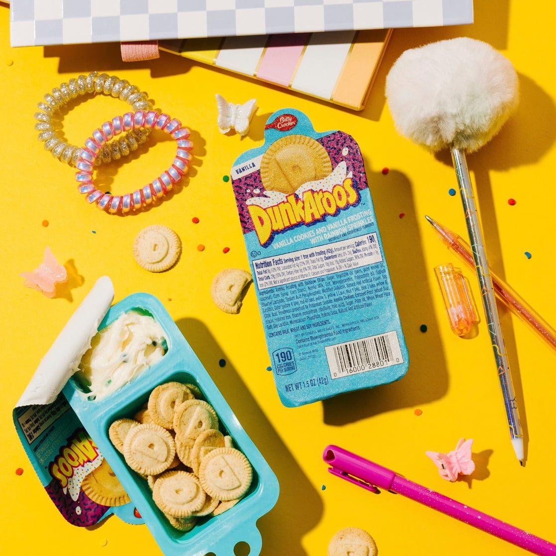 Dunkaroos Vanilla Cookies and Vanilla Frosting, Rainbow Sprinkles, 1.5 oz