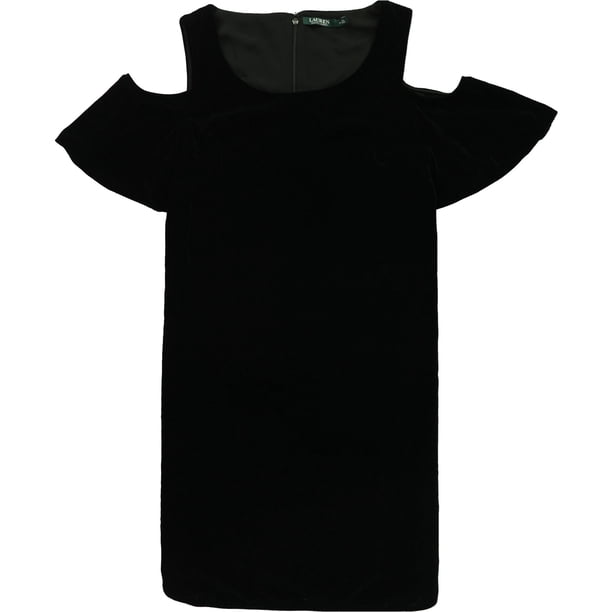 Vestido acampanado Ralph Lauren con hombros descubiertos para mujer negro 6