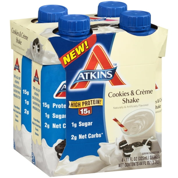 Atkins Cookies & Cream Shakes, 11 Fl oz, 4 Ct
