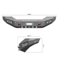 thumbnail image 4 of TIOYAR Compatible with 2016-2017-2018 GMC Sierra 1500 Front and Rear Bumper Textured Black Steel with Square Lights and D-rings, 4 of 9