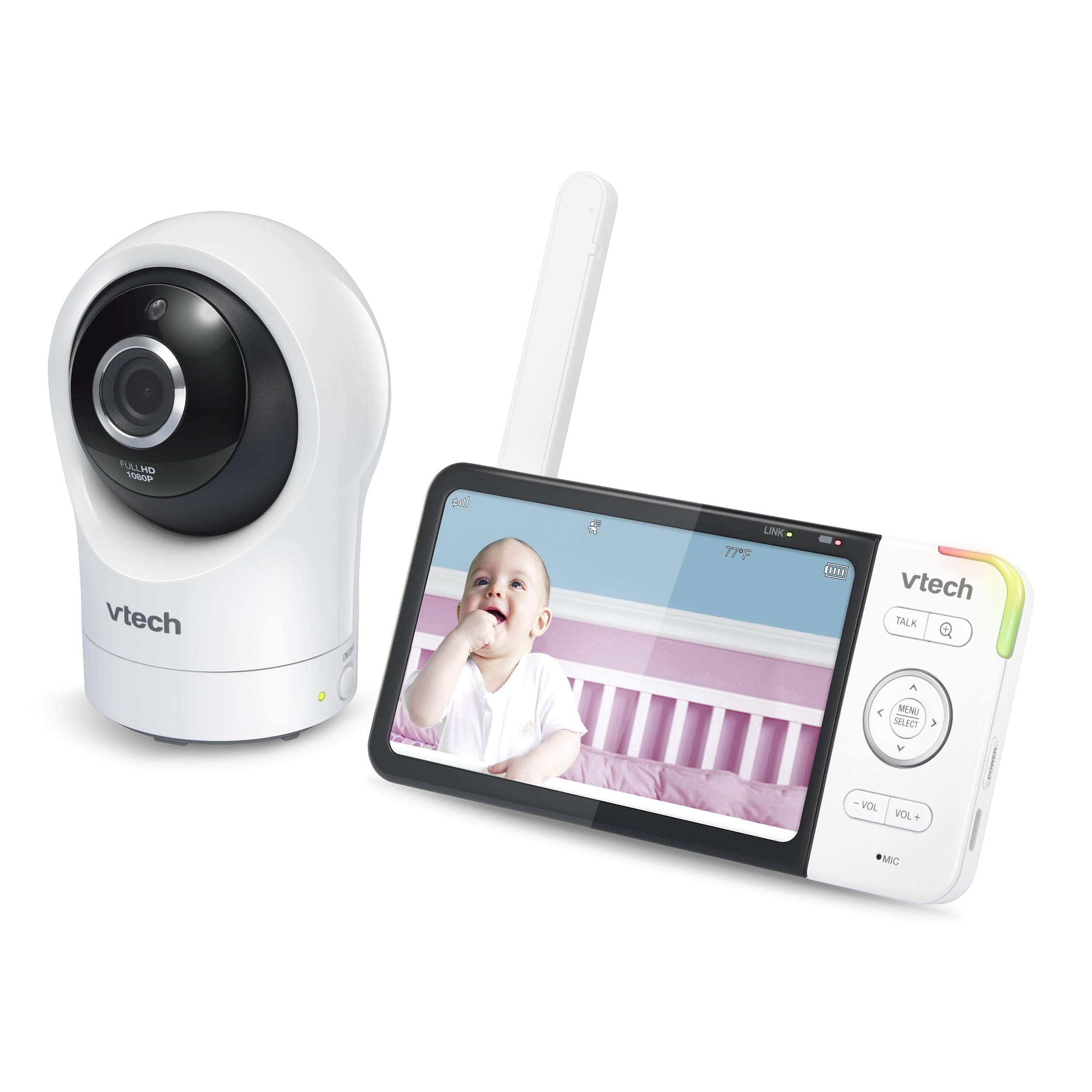 Vtech - Babyphone Video Wide View Hd Ecran 5 Ultra Plat Hd - Veilleuse à  Prix Carrefour