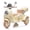 Beige, variant on Track Seven 12V Ride on Motorcycle, 2-Seater Electric Motorcycle with Dual Motor, 3 Wheels Motorbike with Bluetooth, LED Lights, Storage Box, Front Hook, Ride on Toy Car for Kids Aged 3 , Pink