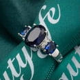 thumbnail image 4 of EOEMY Elegant 925 Silver Filled Ring Cubic Zircon Women Wedding Jewelry Gift Sz 6-10-10-Royal Blue, 4 of 9