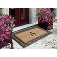 thumbnail image 6 of A1HC First Impression Natural Brown Rubber And Coir Classic Paisley Border Extra-large Double door Monogrammed Doormat - 30" x 48", 6 of 10