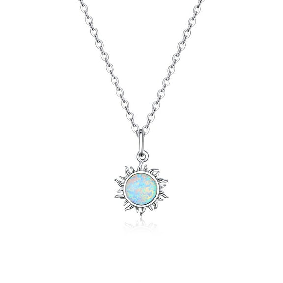 Radiant Sun Pendant Necklace - 925 Silver Adjustable Chain Delicate Pendant Jewelry for Women
