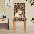 thumbnail image 4 of Yayeee 2 Pack Dining Chair Covers Stretch Parson Chairs Slipcovers Seat Protector, Leopard Pattern, 4 of 6