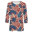 thumbnail image 5 of BLTIBY 2025 Womens Blouse Summer Independence Day Printed Round Neck Short Sleeve Shirts Loose Novelty Graphic T-Shirts Fashion Casual Pullover Tops Multicolor 7 XL, 5 of 5