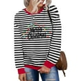 thumbnail image 4 of GuzomFashion Womens Black Christmas Striped Sweatshirt - Merry Christmas Graphics, Soft Polyester, Long Sleeve, S-XXL,Size L, 4 of 4