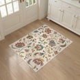 thumbnail image 3 of ODIKA 3'x5' Washable Accent Rug Pet Friendly, Non-Shedding Mat Autumnal Floral Tones Elegant Vine Motifs Intricate Leaf and Blossom Design for Bedside, Nursery Room, 3 of 7