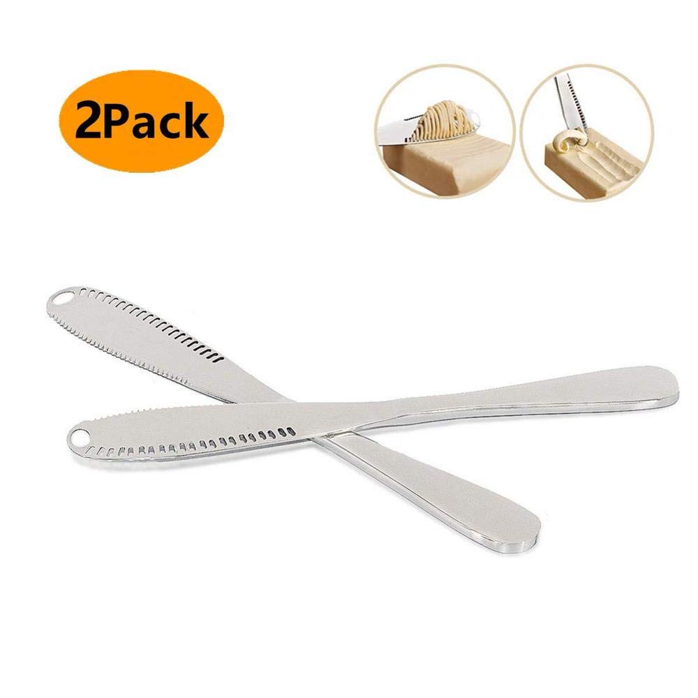 Amerteer 2 Pack Butter Knife, Stainless Steel Butter Spreader