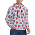 thumbnail image 2 of Picia Strawberries Pattern Casual Men's Hoodie - Lightweight Hooded Sweatshirt with Kangaroo Pocket, Comfortable Pullover for Everyday, Travel-XX-Large, 2 of 7