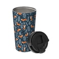 thumbnail image 2 of Daiia Playful Foxes Forest Blues Printed Stainless Steel Tumbler with Lid and Straw, Double Wall Vacuum Insulated Coffee Tumbler Travel Coffee Mug with Leak Proof Lid, 2 of 8
