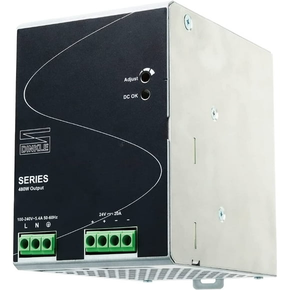 480W Monophasé, Montage sur Rail DIN, 0165N-24V480W1ACQ, Alimentation 24v dc, 480W, 20A...