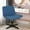 Blue, variant on Criss Cross Chair, Armless  Vanity Chair Cross Legged Office Chair,  Adjustable Wide Swivel Desk Chair for Home Office No Wheels, Brown