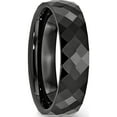 thumbnail image 4 of Ceramic Black 6mm Faceted Polished Band (Size 8) Made In China cer49-8, 4 of 5