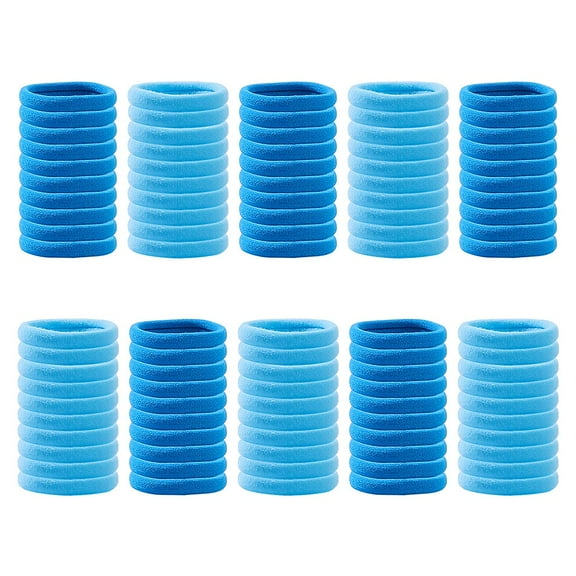 100Pcs Hair Ties for Women, Large Hair Ties for Heavy Hair, Cotton Hair Ties,Elastic Ponytail Holders, Stretch Hair Ties for Thick Hair (Blue)