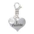 thumbnail image 2 of Delight Jewelry Silvertone I Tumble Heart - Silvertone Clip on Charm with Clear Crystal Drop, 2 of 4