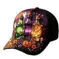 thumbnail image 3 of GrmtClth Halloween Black Baseball Cap Printed Trucker Hat Spooky Costume Accessory Adjustable Dad Hat for Adults Festival Party Daily Wear, 3 of 3