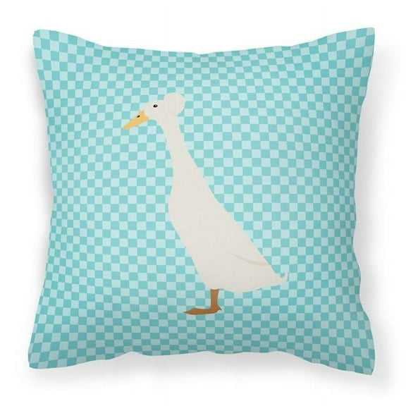 Carolines Treasures BB8033PW1818 Bali Duck Blue Check Fabric Decorative Pillow, 18 x 18 in.