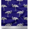 thumbnail image 1 of Soimoi Crepe Silk Fabric Heron Block Print Fabric by The Yard 42 Inch Wide, 1 of 3
