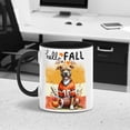 thumbnail image 3 of Hello Fall Pitbull Football Welcome Autumn with Leaves Pumpkins 11oz Accent Two-tone Mug Terrier Dog Lover Coffee Tea Cup - 00012, 3 of 5