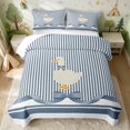 thumbnail image 2 of Erosebridal Duck Quilt Full for Girls, Blue Stripes Full Bedspread Sets, 3-Piece 1 Coverlet and 2 Pillowcases, 2 of 7