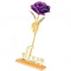 thumbnail image 2 of Rosa artificial de lámina de oro de 24 quilates, regalo romántico para San Valentín, decoración de mesa para el hogar (morado), 2 of 14