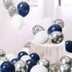 thumbnail image 3 of Kit de arco de globos de confeti azul marino, plateado y blanco, 120 piezas de 12 pulgadas, 10 pulgadas, 5 pulgadas, kit de arcos de guirnalda de látex para graduación, cumpleaños, boda, aniversa, 3 of 5