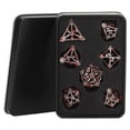 thumbnail image 1 of 7 Pcs Metal Dice Set Hollow Polyhedral Dice Sturdy Multipurpose for Board Role Playing Games Greyish Red, 1 of 8