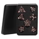 thumbnail image 1 of BR Juego de dados de metal de 7 piezas Dados poliédricos huecos Robusto multiusos para juegos de rol de mesa Rojo grisáceo, 1 of 10