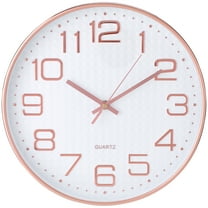 REGALWOVEN Silent Wall Clock, Non-Ticking Modern Clocks Battery Operated for Home, Kitchen, Living Room Decor White and Pink 12 Inch