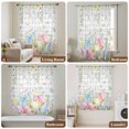 thumbnail image 6 of Easter Eggs Sheer Curtains 54 Inches Long, Spring Daisy Eucalyptus Leaves Gray Plaid Light Filering Curtains, Breathable Simi Curtain Privacy Drapes for Kitchen Bathroom Small Window Treatment, 6 of 9