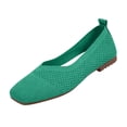 thumbnail image 2 of UDAUDU Women's Knit Ballet Flats Breathable Slip On Shoes Square Toe Business Casual Flats Comfortable Dressy Walking Shoes Green 7 Wide, 2 of 5