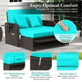 thumbnail image 3 of Pemberly Row Contemporary Patio Rattan Daybed Lounge in Turquoise, 3 of 8