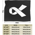 thumbnail image 4 of White Ribbon Lung Cancer Awareness Ultra-Soft Micro Fleece Blanket 40""x30"" Suitable for Bed/Sofa/Office/Camping, Black, 4 of 8